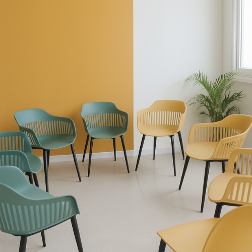 Sala preparada para talleres monográficos de crecimiento personal en Barcelona